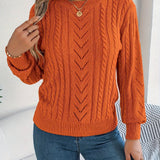 Lowri | Women's Textured Openwork Crew Neck Knit Jumper — view 15