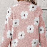 Daphne | Women's Daisy Floral Collared Half-Zip Knitted Jumper — view 8