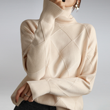 Marcheline | Women's Diamond Knit Turtleneck Jumper — view 9