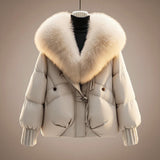 Sybil | Women's Oversized Puffer Jacket with Faux Fur Collar & Cinched Waist — view 6