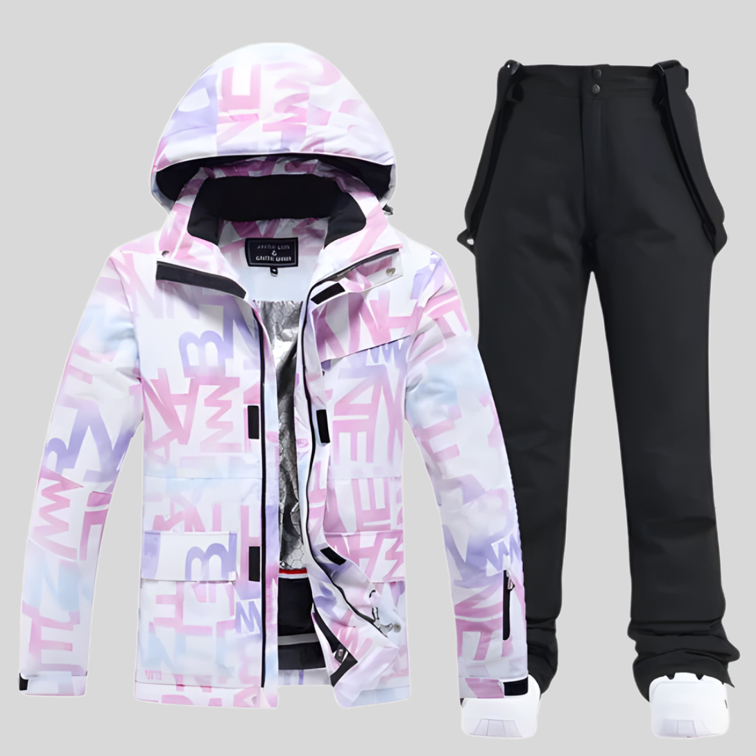 Chloe | Women's Purple Ski Suit – Two-Piece Hooded Jacket & Snow Trousers — view 2