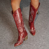 Seraphelle | Women's Embroidered Knee-High Cowboy Boots — view 11