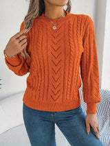 Lowri | Women's Textured Openwork Crew Neck Knit Jumper — view 16