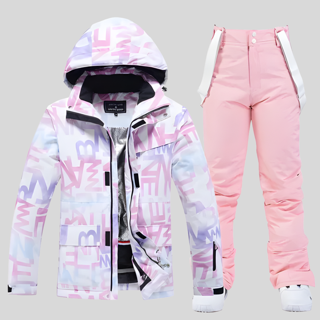 Chloe | Women's Purple Ski Suit – Two-Piece Hooded Jacket & Snow Trousers — view 3