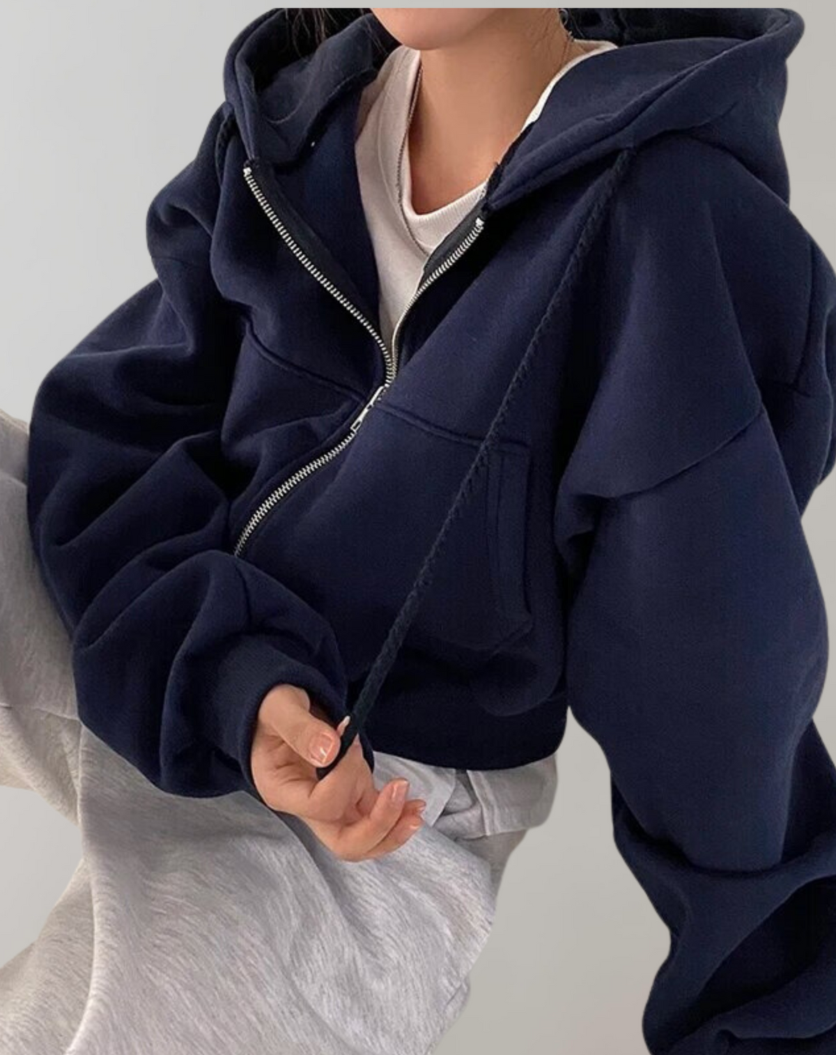 Women's Lightweight Relaxed Fit Zip-Up Hoodie — view 3