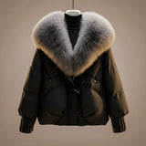 Sybil | Women's Oversized Puffer Jacket with Faux Fur Collar & Cinched Waist — view 7