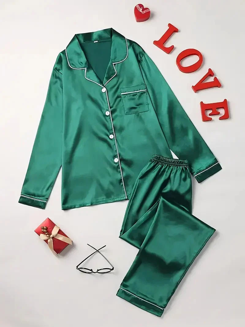 Elena | Satin Pyjama Set — view 2