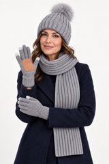 Ursula | Women's Hat, Scarf & Gloves Set – Knitted 3-Piece Winter Gift Set — view 4