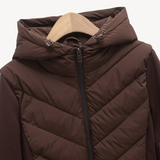 Delphine | Chevron Quilted Hooded Jacket — view 6