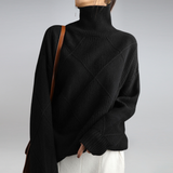 Marcheline | Women's Diamond Knit Turtleneck Jumper — view 7