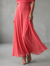 Women's Off-Shoulder Fitted Maxi Wedding Guest Dress — view 6