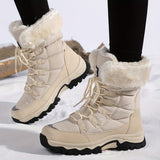 Karina | Women's Fleece-Lined Snow Boots with Faux Fur Cuff & Grip Sole — view 1