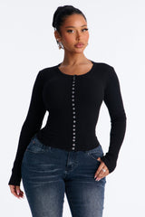Women's Viscose Cardigan — Long Sleeve, Crew Neck | Yvezi — 1