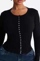 Women's Viscose Cardigan — Long Sleeve, Crew Neck | Yvezi — 3