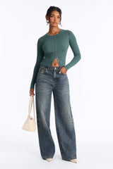 Women's Viscose Cardigan — Long Sleeve, Crew Neck | Yvezi — 6