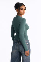 Women's Viscose Cardigan — Long Sleeve, Crew Neck | Yvezi — 7