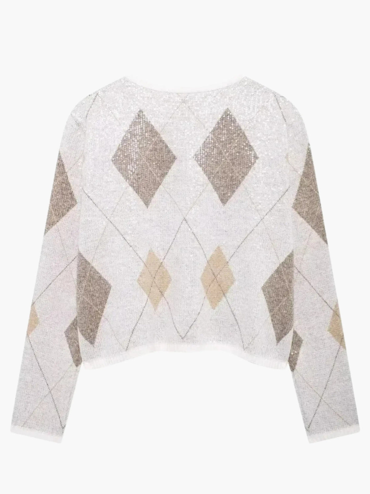 Women's Cropped Argyle Knit Cardigan — view 2