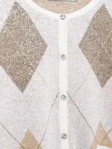 Women's Cropped Argyle Knit Cardigan — view 3