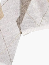 Women's Cropped Argyle Knit Cardigan — view 6