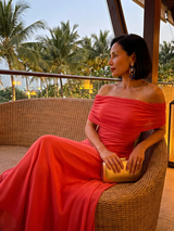 Women's Off-Shoulder Fitted Maxi Wedding Guest Dress — view 11