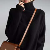 Marcheline | Women's Diamond Knit Turtleneck Jumper — view 2