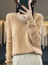 Ferna | Women's Relaxed-Fit V-Neck Knit Jumper — view 8