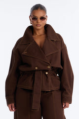 Women's Belted Cotton Jacket | Yvezi — 7