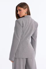 Women's Houndstooth Blazer — Long Sleeve | Yvezi — 4