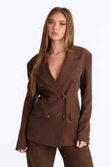Women's Oversized Double-Breasted Blazer — Long Sleeve | Yvezi — 1