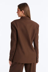Women's Oversized Double-Breasted Blazer — Long Sleeve | Yvezi — 3
