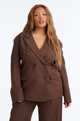 Women's Oversized Double-Breasted Blazer — Long Sleeve | Yvezi — 6