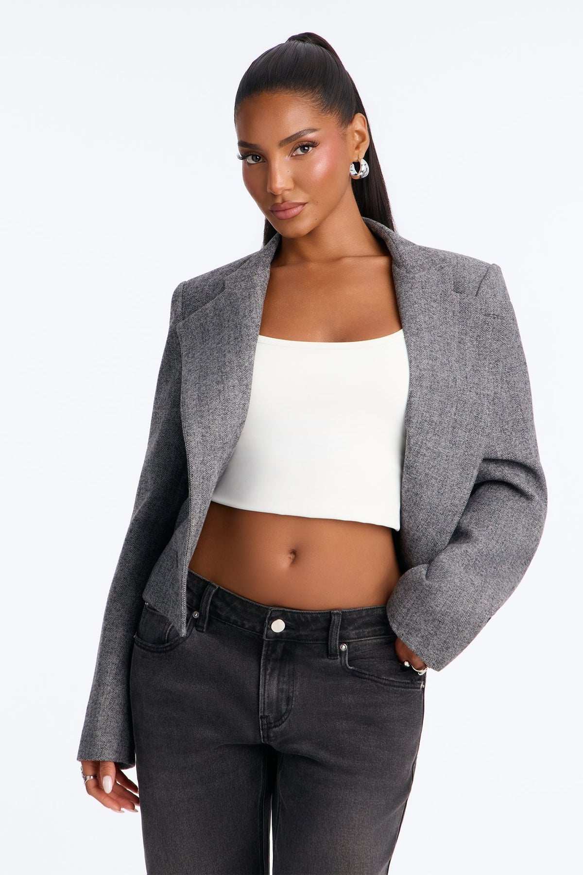 Women's Wool Blend Blazer — Long Sleeve | Yvezi — 2