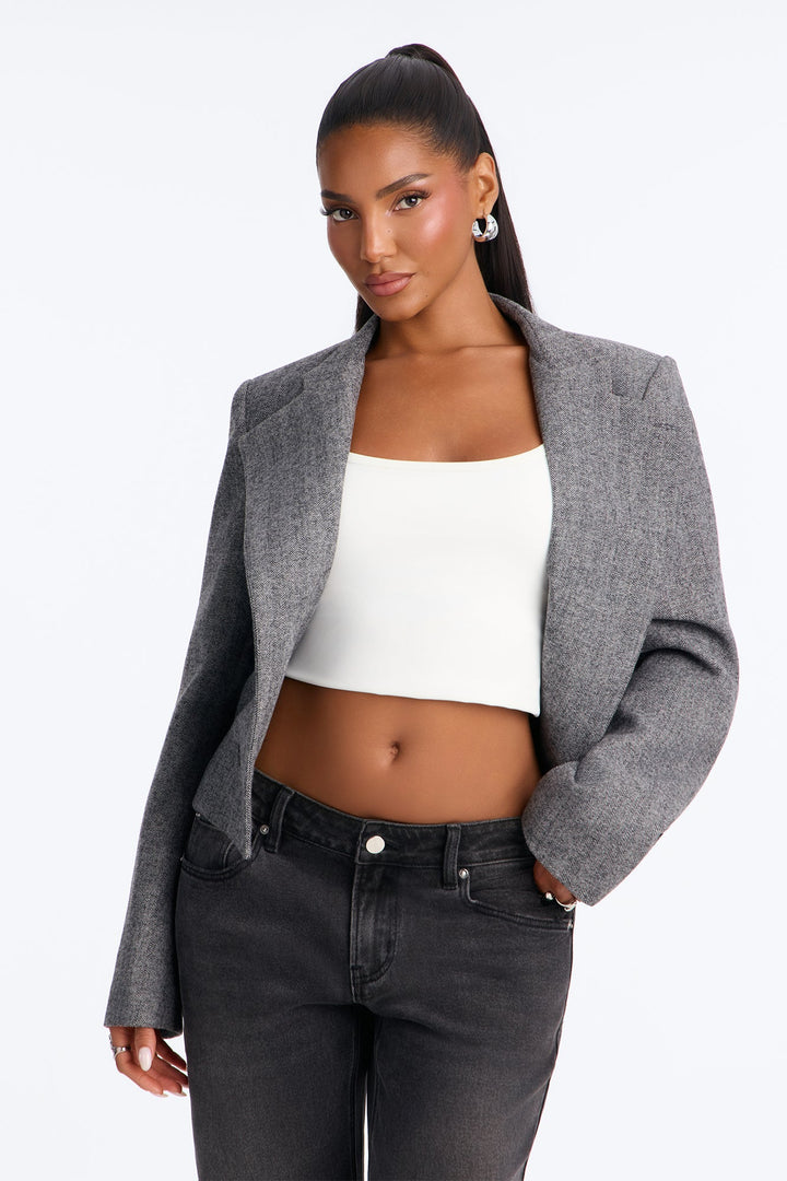 Women's Wool Blend Blazer — Long Sleeve | Yvezi — 2