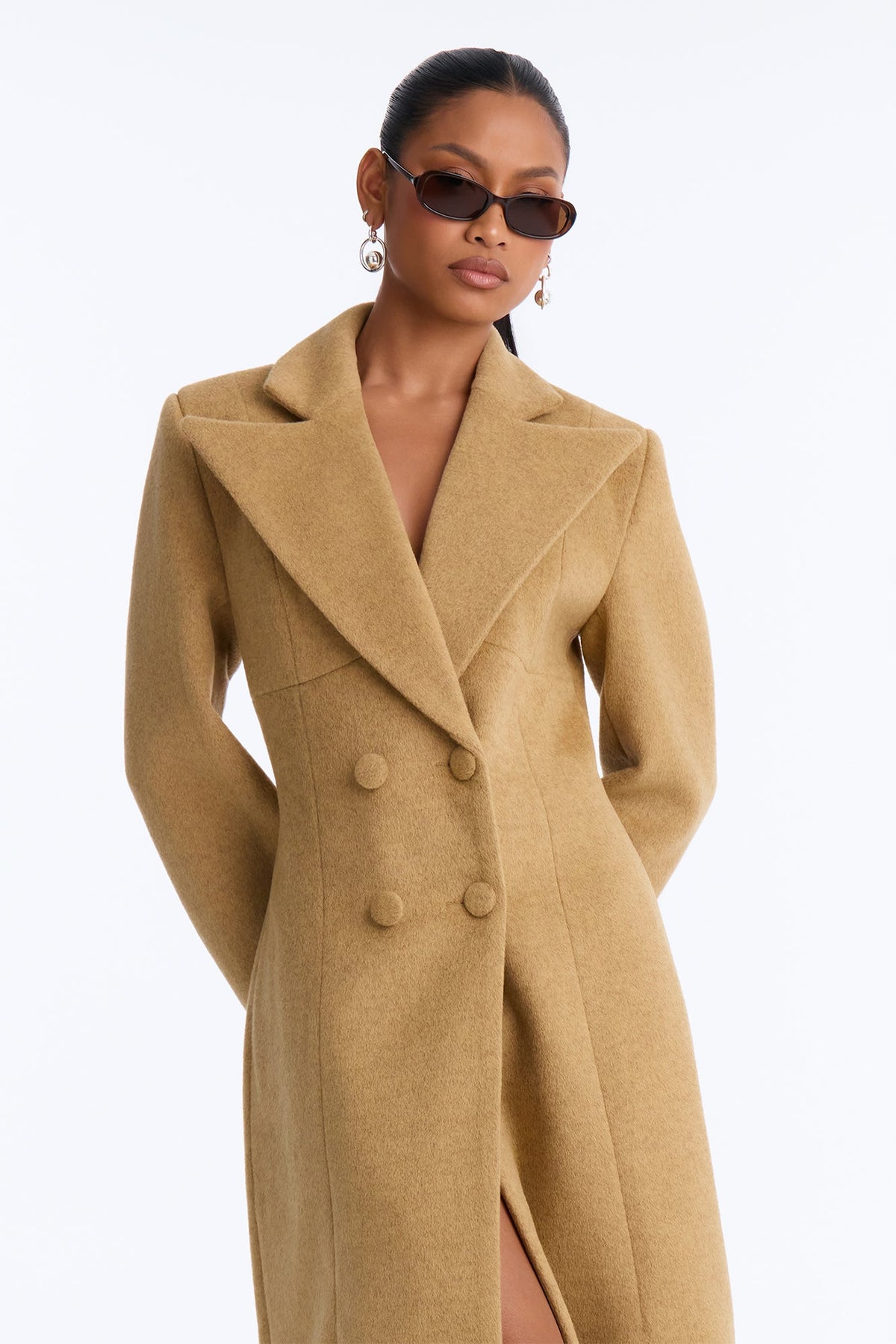 Women's Double-Breasted Wool Blend Coat | Yvezi — 2