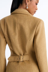 Women's Double-Breasted Wool Blend Coat | Yvezi — 5