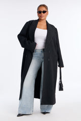 Women's Pinstripe Double-Breasted Coat | Yvezi — 5