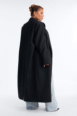 Women's Pinstripe Double-Breasted Coat | Yvezi — 8