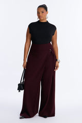 Women's Belted High-Waisted Pants — Wide Leg | Yvezi — 13