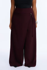 Women's Belted High-Waisted Pants — Wide Leg | Yvezi — 14