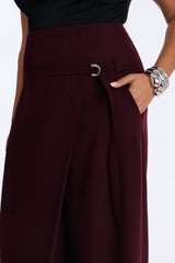 Women's Belted High-Waisted Pants — Wide Leg | Yvezi — 15