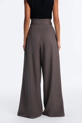 Women's Belted Pleated Pants — Wide Leg | Yvezi — 4