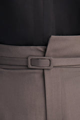 Women's Belted Pleated Pants — Wide Leg | Yvezi — 8