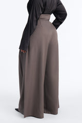 Women's Belted Pleated Pants — Wide Leg | Yvezi — 9