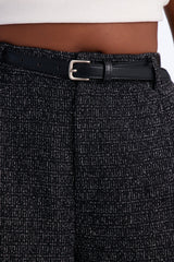 Women's Tweed Belted Pants — Wide Leg | Yvezi — 7