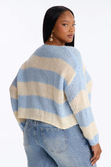 Women's Striped Knit Sweater — Crew Neck | Yvezi — 7