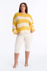 Women's Striped Knit Sweater — Crew Neck | Yvezi — 14