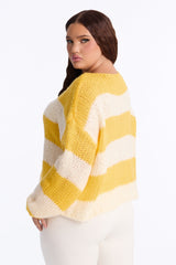 Women's Striped Knit Sweater — Crew Neck | Yvezi — 16