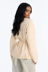 Women's Knit Sweater — Long Sleeve, V Neck | Yvezi — 4