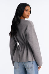 Women's Knit Sweater — Long Sleeve, V Neck | Yvezi — 8