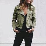 Kaia | Women's Cropped Faux Suede Biker Jacket — view 1